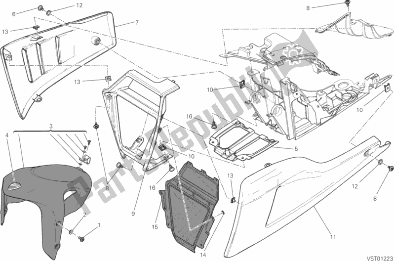 Tutte le parti per il Parafango Anteriore del Ducati Diavel Carbon Brasil 1200 2012